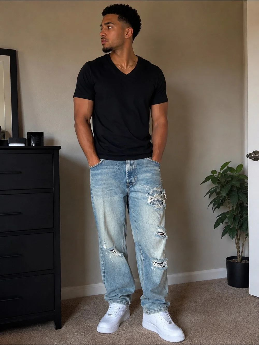 PacSun Men's Baggy Light Wash Jeans - Relaxed Fit